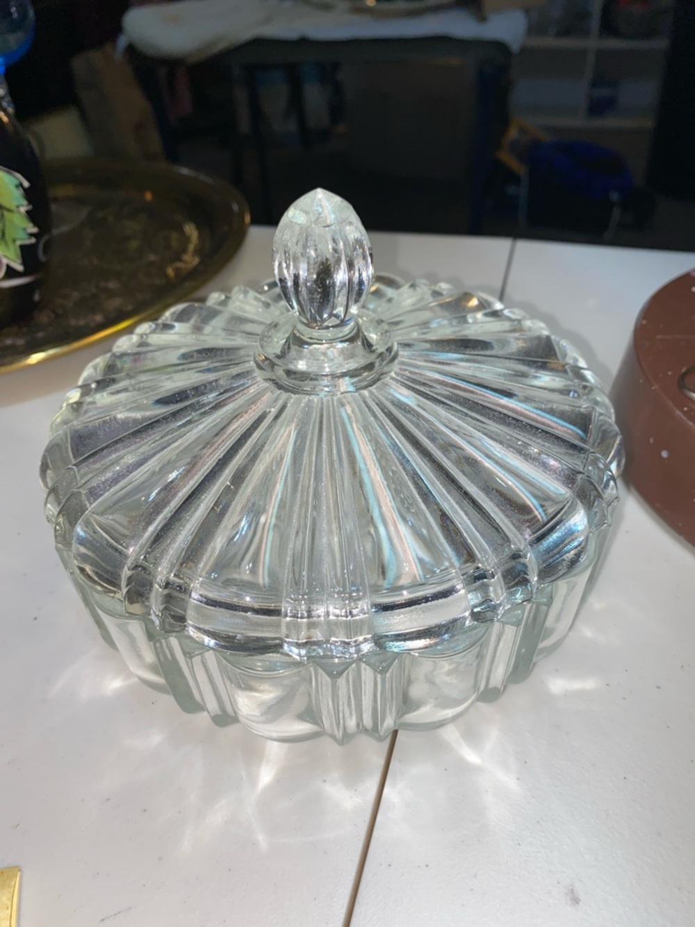 Art Deco Anchor Hocking lidded candy